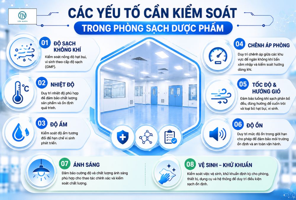 Yếu tố cần kiểm soát trong phòng sạch dược phẩm