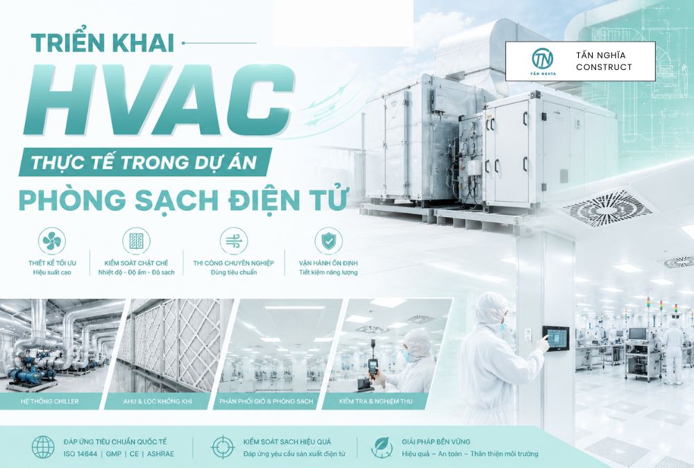Triển khai HVAC trong dụ án phòng sạch điện tử