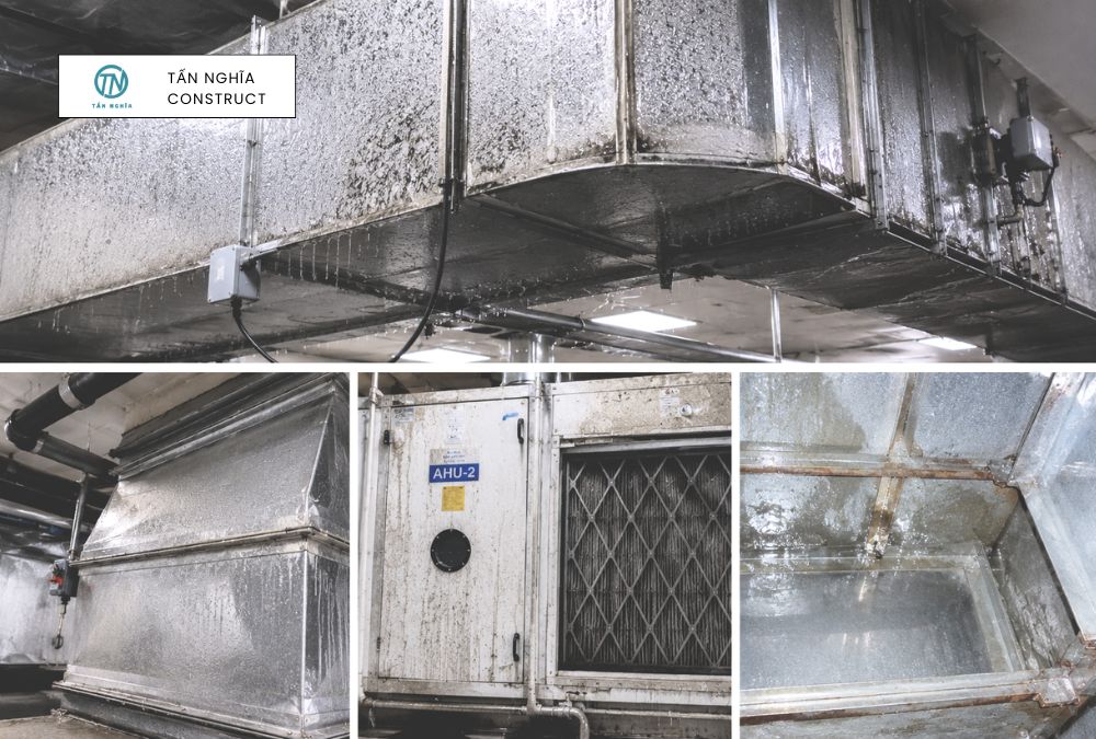 HVAC bị bám bụi bẩn, hơi ẩm và đọng nước
