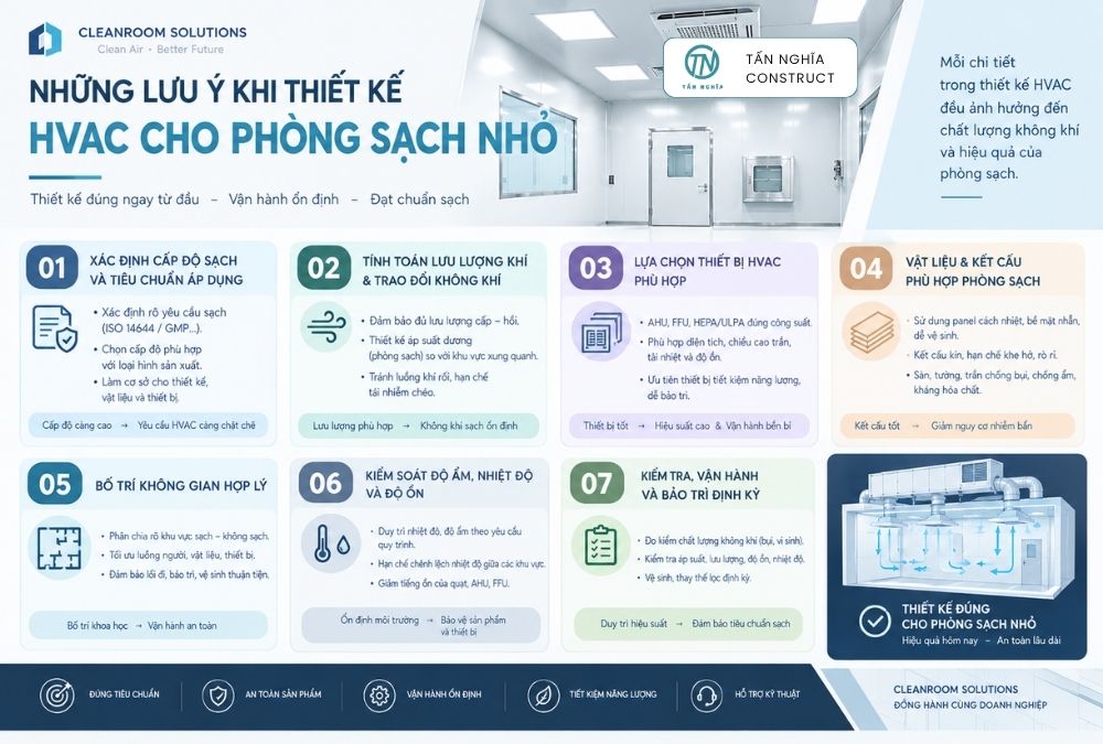 Lưu ý lắp đặt HVAC cho phòng sạch nhỏ