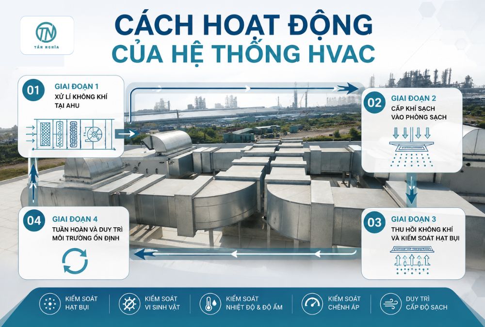 Cách hoạt động của hệ thống HVAC trong phòng sạch
