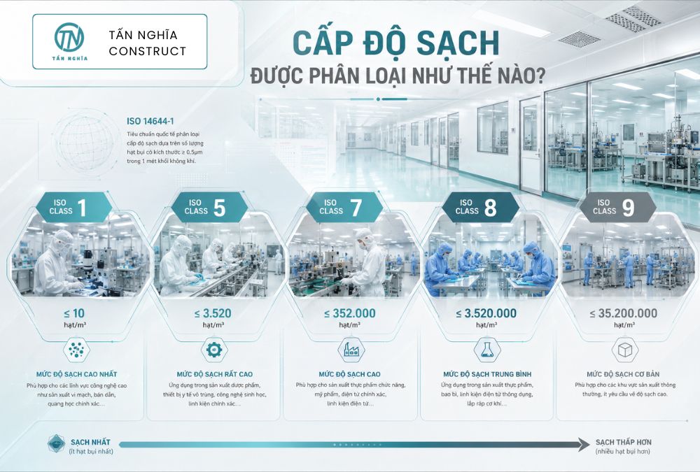 Cách phân loại cấp độ sạch trong phòng sạch