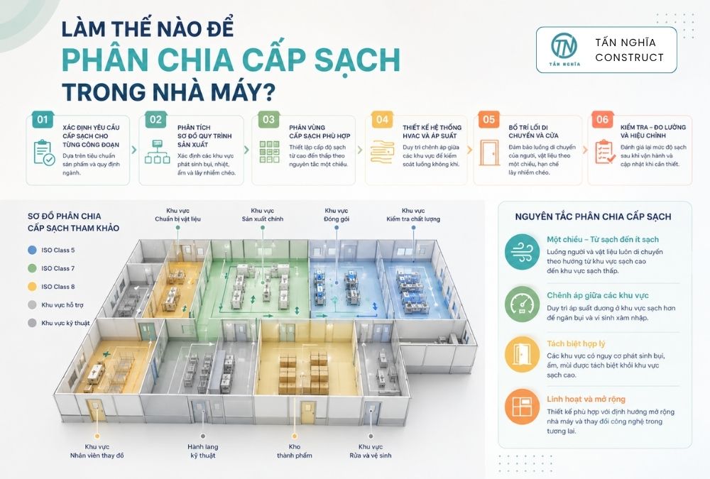 Phân chia cấp độ sạch trong nhà máy