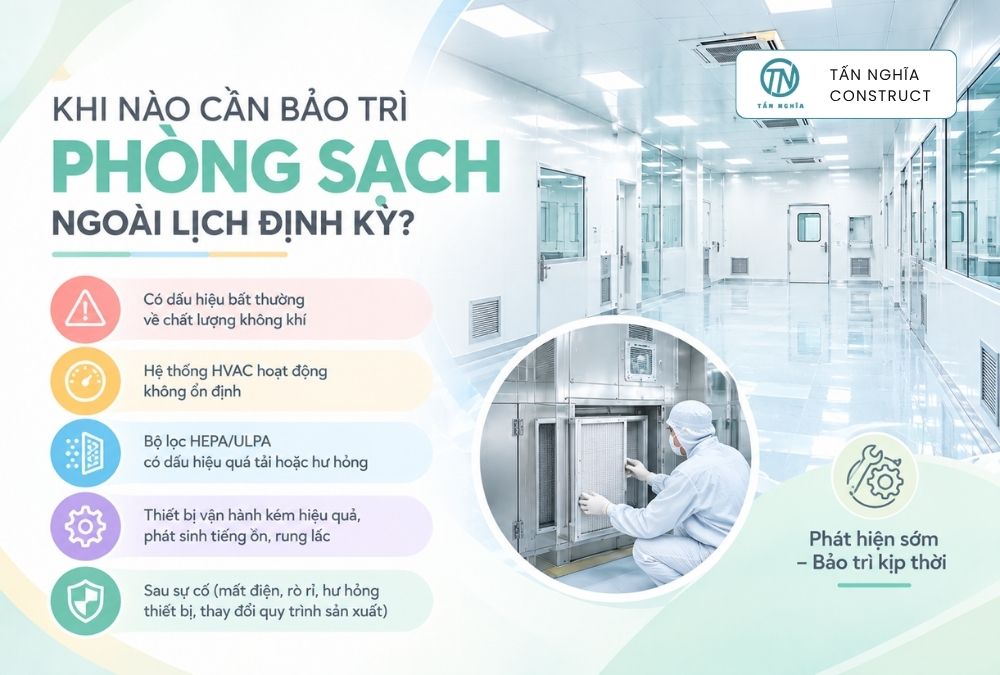 Khi nào bảo trì phòng sạch ngoài lịch định kỳ