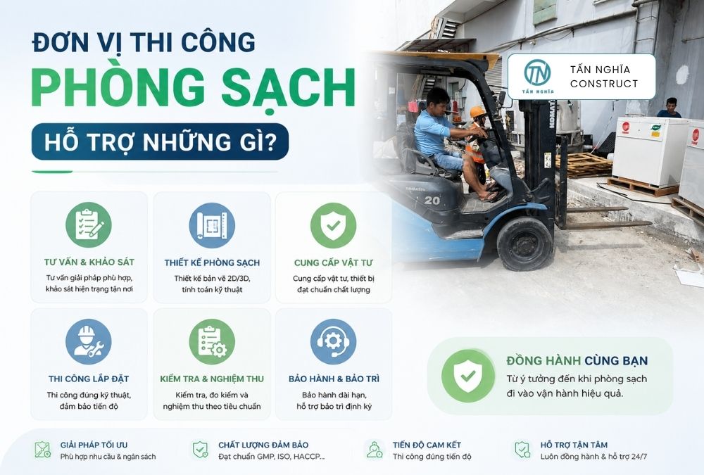 Đơn vị thi công phòng sạch hỗ trợ những gì