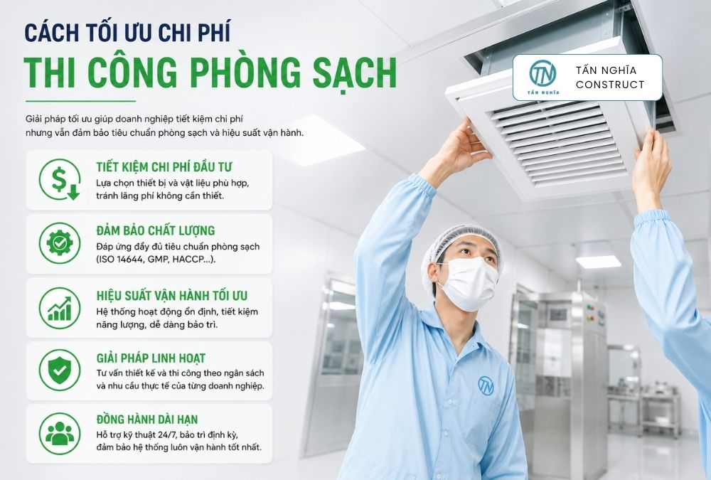 Cách tối ưu chi phí thi công phòng sạch