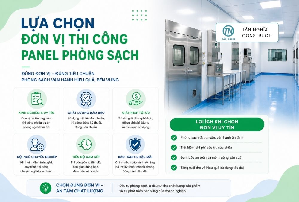 Lựa chọn đơn vị thi công panel phòng sạch