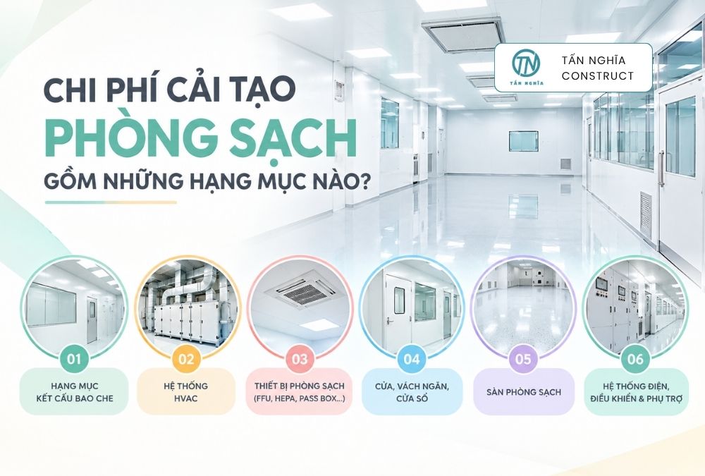 Chi phí cải tạo phòng sạch gồm những hạng mục nào