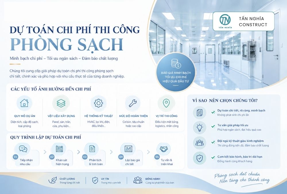 Dự toán chi phí thi công phòng sạch