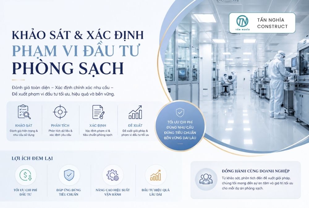 Khảo sát và xác định phạm vi đầu tư phòng sạch