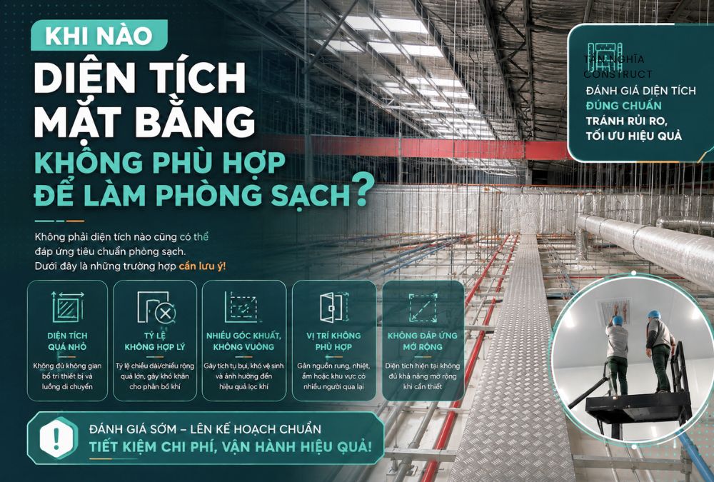 Khi nào diện tích mặt bằng không phù hợp làm phòng sạch