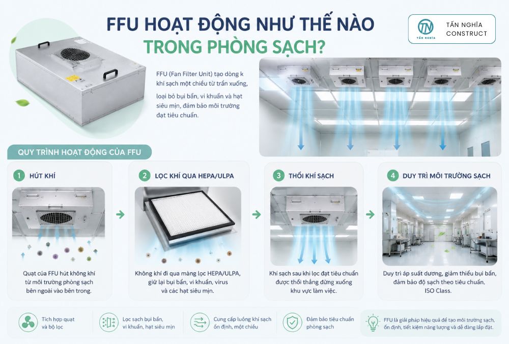 Nguyên lý hoạt động của FFU trong phòng sạch