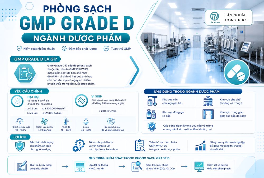 Phòng sạch GMP GRADE D là gì