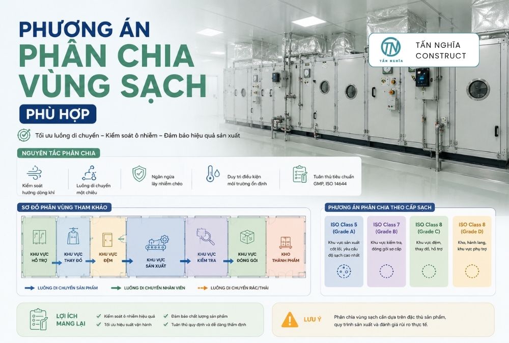 Phương án phân chia cấp sạch phù hợp