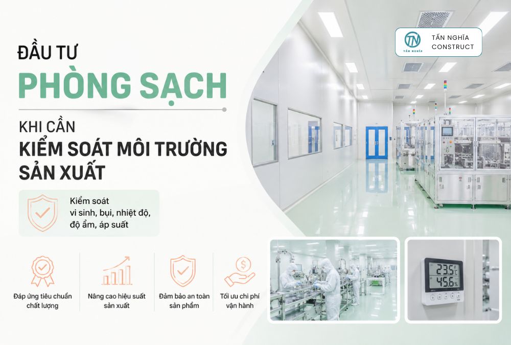 Đầu tư phòng sạch khi cần kiểm soát môi trường sản xuất