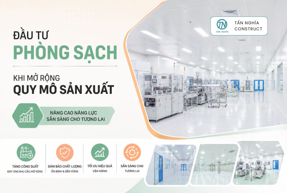 Đầu tư phòng sạch khi mở rộng quy mô sản sản xuất