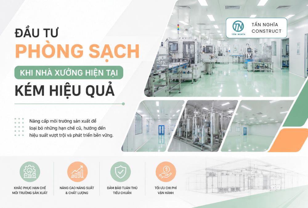 Đầu tư phòng sạch khi nhà xưởng hiện tại kém hiệu quả
