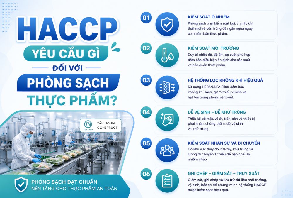 Yêu cầu của HACCP đối với phòng sạch thực phẩm