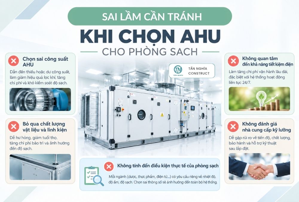 Sai lầm cần tránh khi chọn AHU phòng sạch