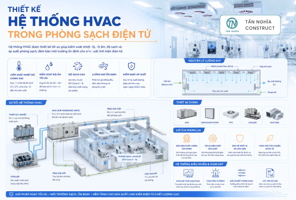 thiết kế hvac cho phòng sạch điện tử