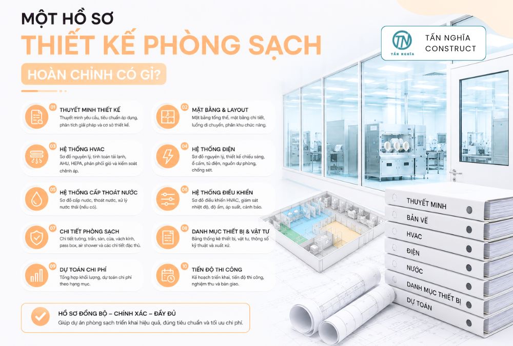 Nội dung hồ sơ thiết kế phòng sạch có gì