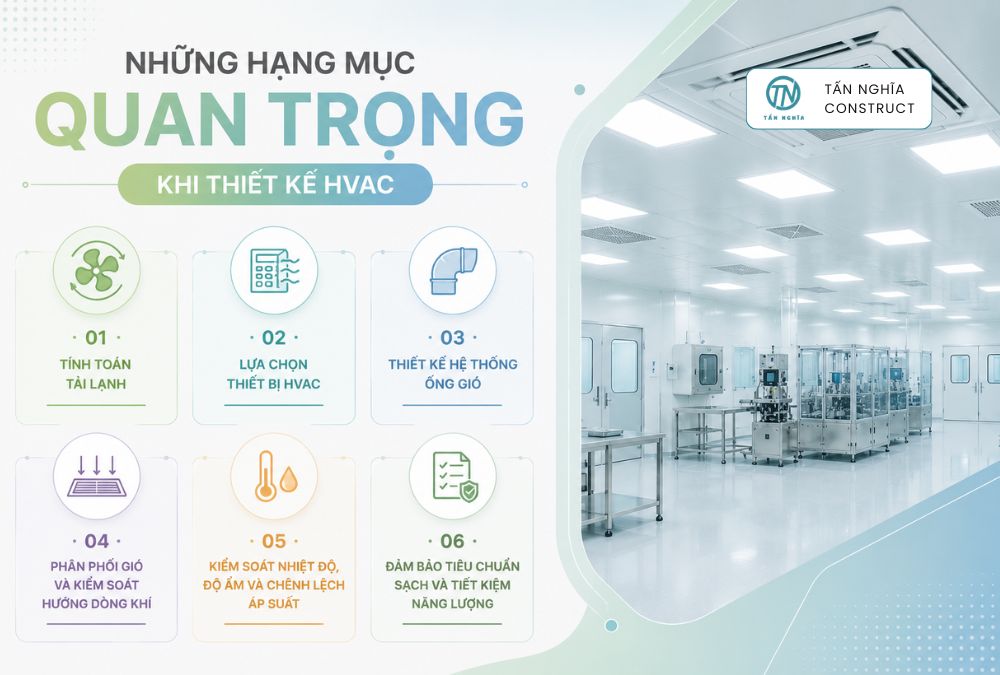 Những hạng mục quan trọng khi thiết kế hệ thống HVAC