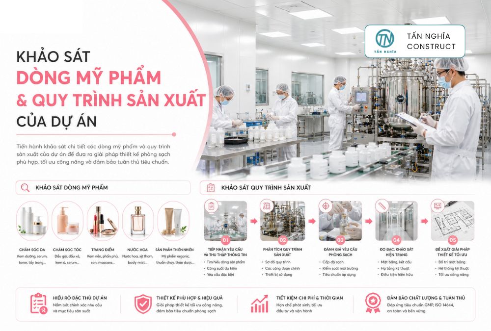 Khảo sát dòng mỹ phẩm và quy trình sản xuất của dự án