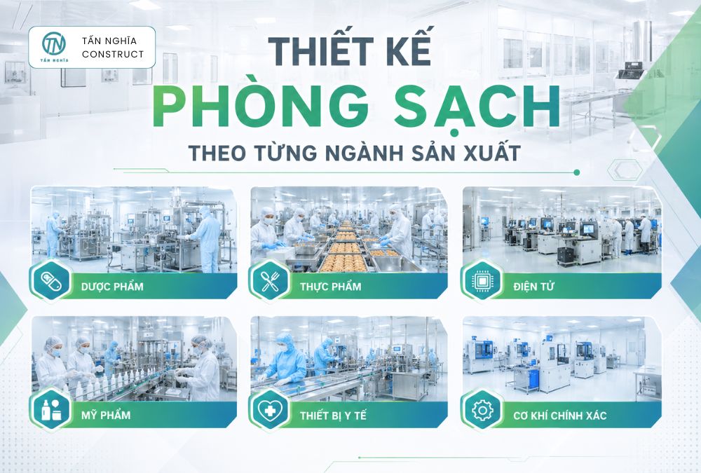 Thiết kế phòng sạch cho từng ngành sản xuất