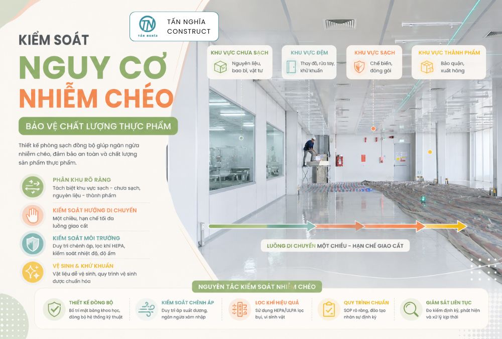 Kiểm soát nguy cơ nhiễm chéo trong phòng sạch thực phẩm