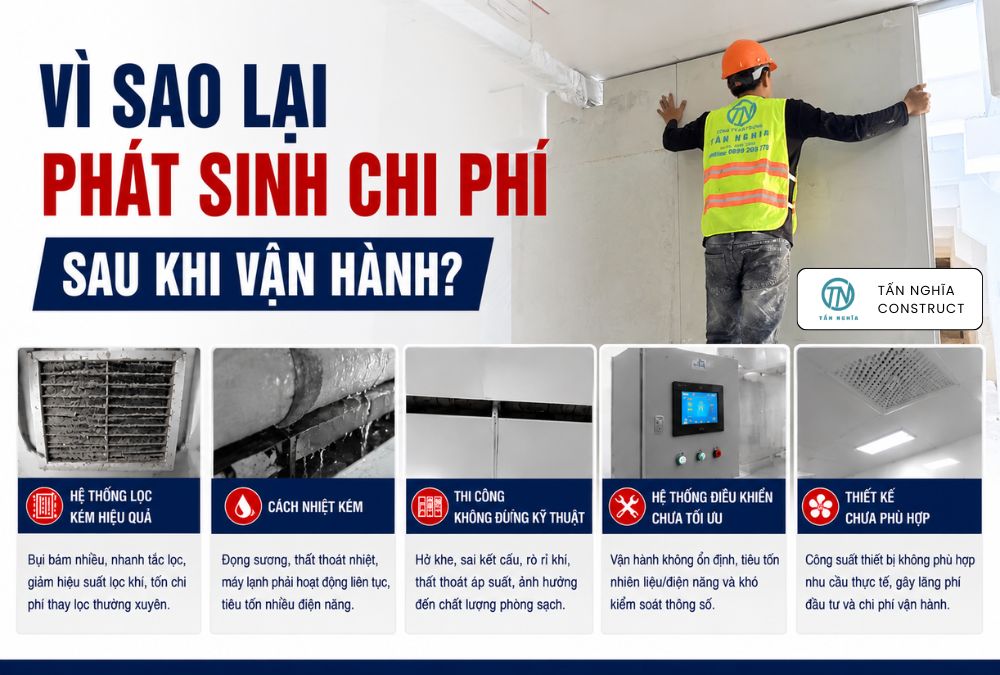 Vì sao lại phát sinh chi phí sau khi vận hành phòng sạch