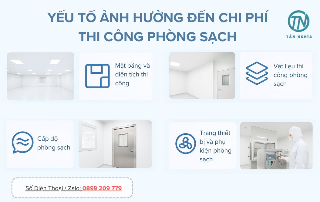 Yếu tố ảnh hưởng đến chi phí thi công phòng sạch