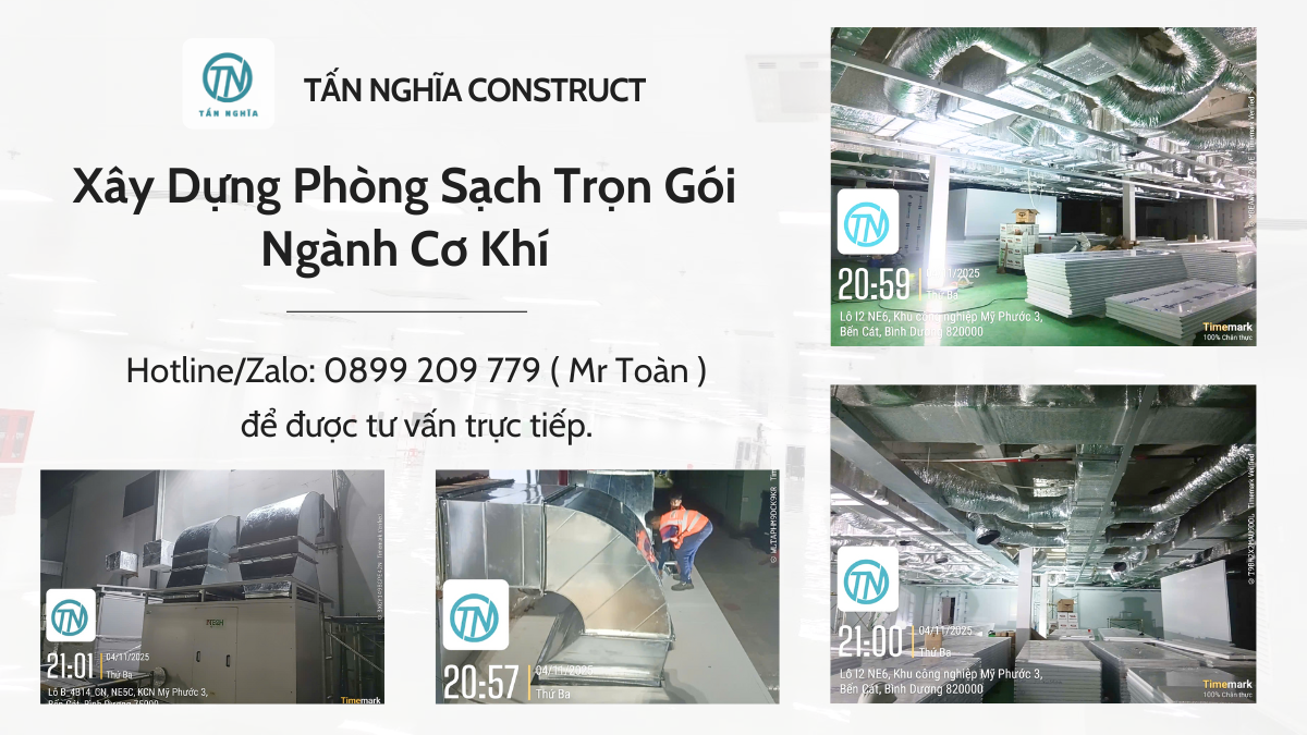 Xây Dựng Phòng Sạch Trọn Gói Ngành Cơ Khí