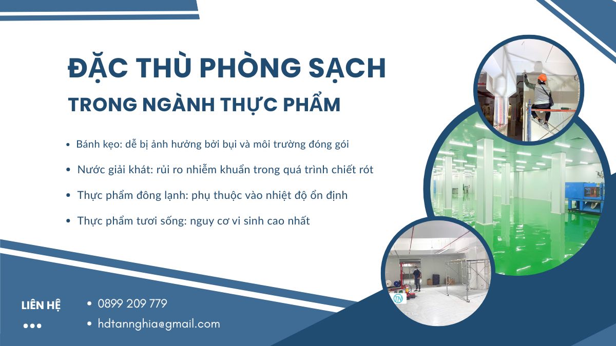 Thông tin đặc thù của phòng sạch trong ngành thực phẩm