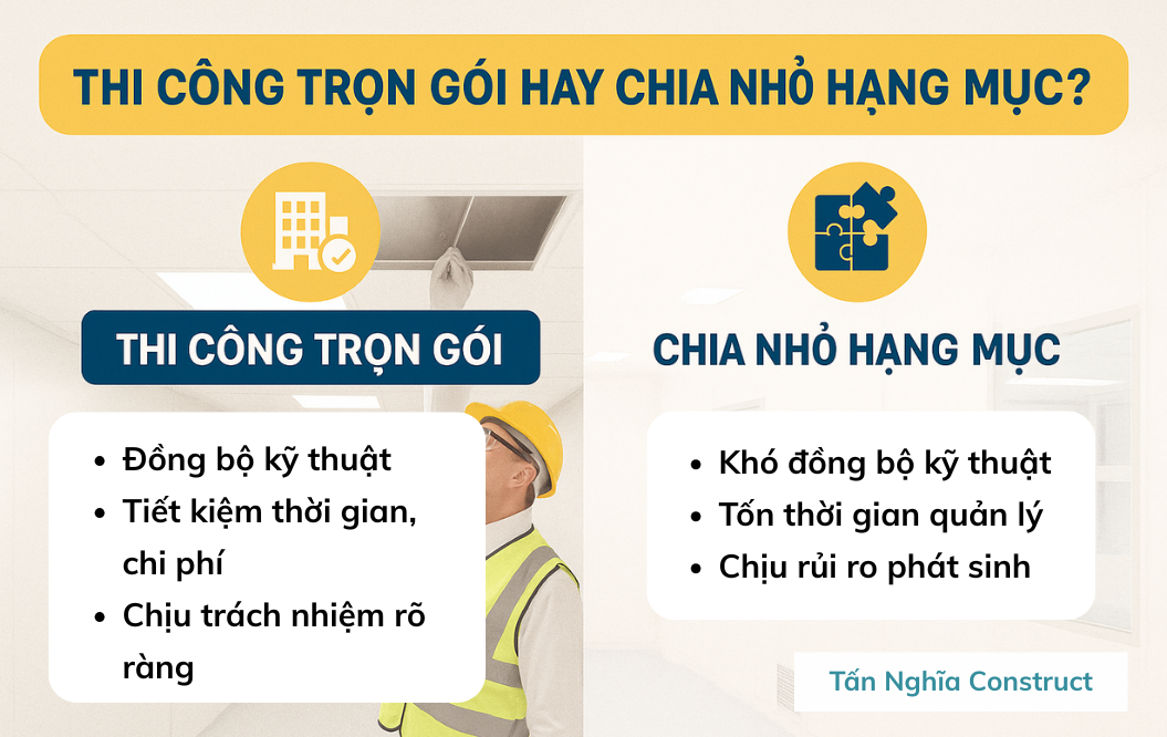 Thi công trọn gói hay chia nhỏ hạng mục trong phòng sạch