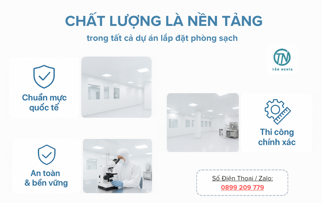 Chất lượng là nền tảng trong dự án lắp đặt phòng sạch