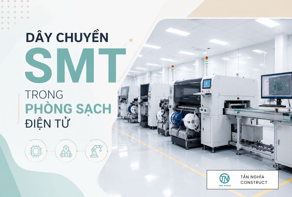 Dây chuyền SMT trong phòng sạch điện tử nhà máy PCB