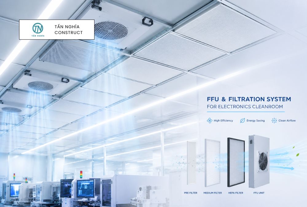 Hệ thống FFU và lọc HEPA trong phòng sạch điện tử