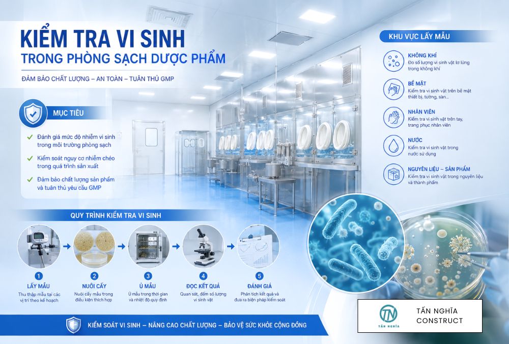 Kiểm tra vi sinh trong phòng sạch dược phẩm đạt GMP