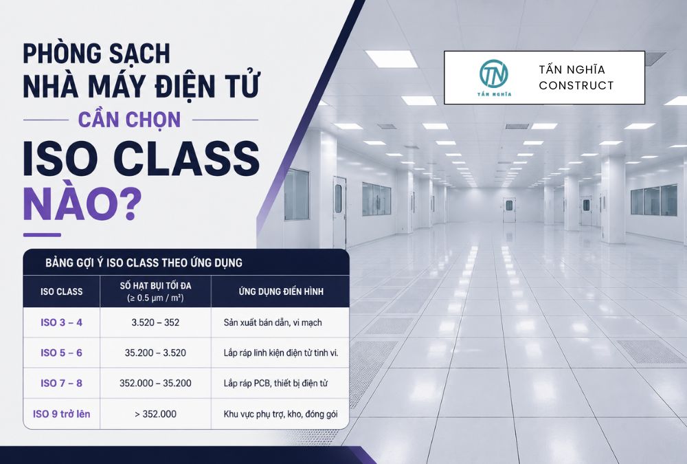 Phòng sạch điện tử cần chọn ISO Class bao nhiêu?