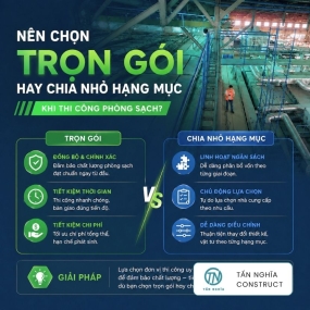Nên chọn trọn gói hay chia nhỏ hạng mục khi thi công phòng sạch?