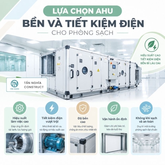 Lựa chọn AHU bền và tiết kiệm điện cho phòng sạch