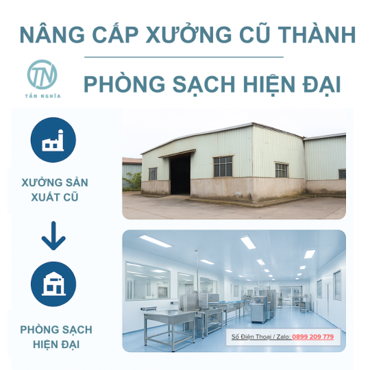 Nâng cấp xưởng cũ thành phòng sạch hiện đại – sự thay đổi vượt bậc
