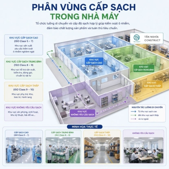 Phân vùng cấp sạch trong nhà máy