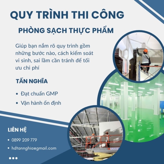 Quy trình thi công phòng sạch thực phẩm gồm những bước nào?