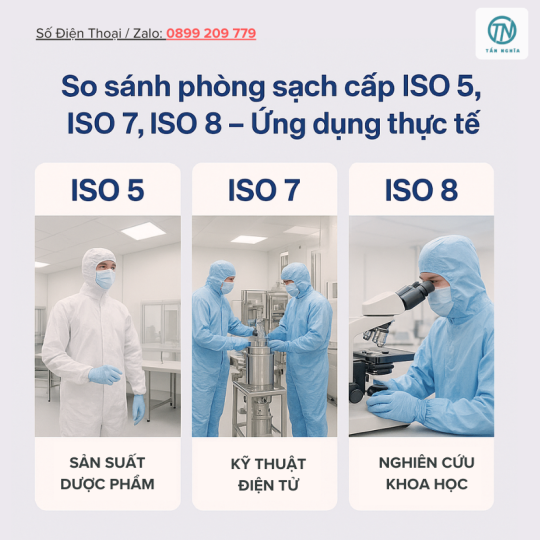 So sánh chi tiết phòng sạch cấp ISO 5, 7, 8 – Đâu là lựa chọn phù hợp?