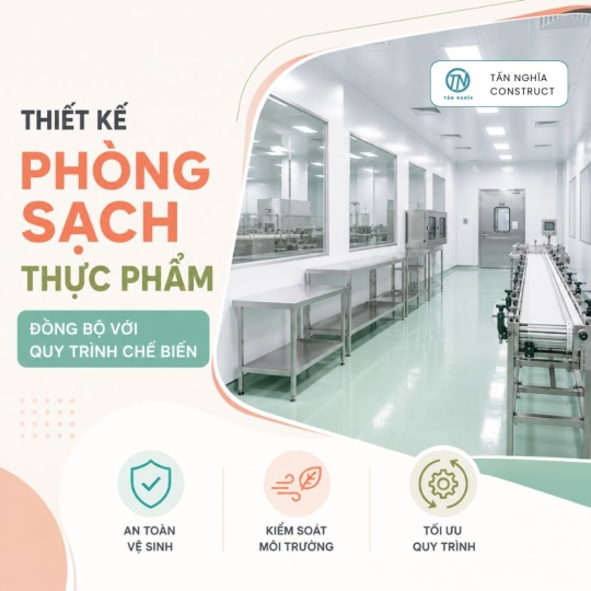 Thiết kế phòng sạch thực phẩm | Đồng bộ với quy trình chế biến
