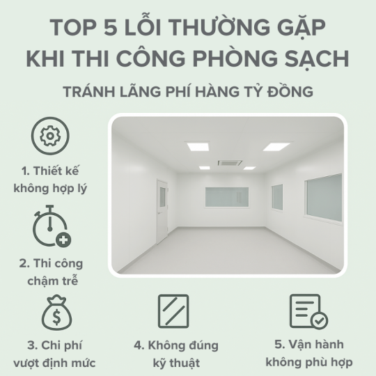 Top 5 lỗi thường gặp khi thi công phòng sạch – Tránh lãng phí hàng tỷ đồng