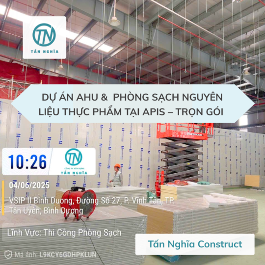 Dự Án AHU &  Phòng Sạch Nguyên Liệu Thực Phẩm Tại APIS – Trọn Gói 