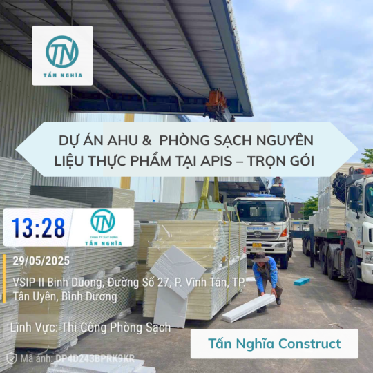 Dự Án AHU &  Phòng Sạch Nguyên Liệu Thực Phẩm Tại APIS – Trọn Gói 