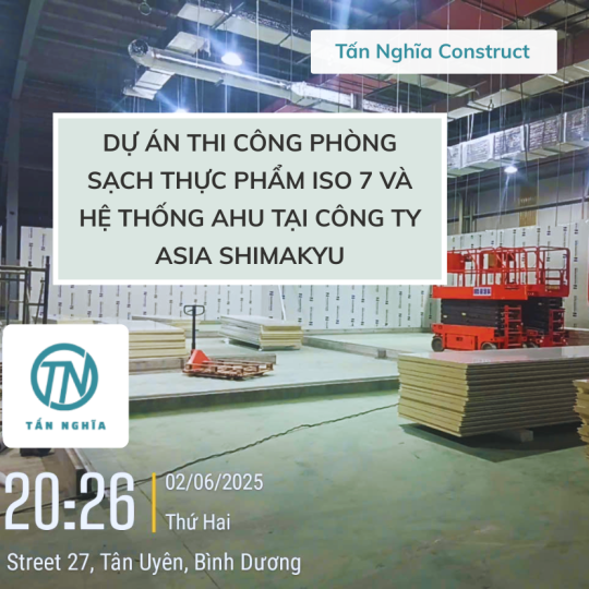 Dự án thi công phòng sạch thực phẩm ISO 7 và hệ thống AHU tại Công ty Asia Shimakyu